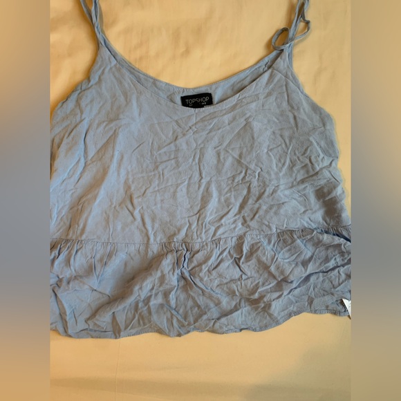 Top Shop blue flowy tank blouse. - Picture 3 of 3